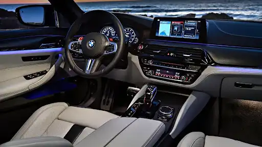 BMW M5 has a sleek interior